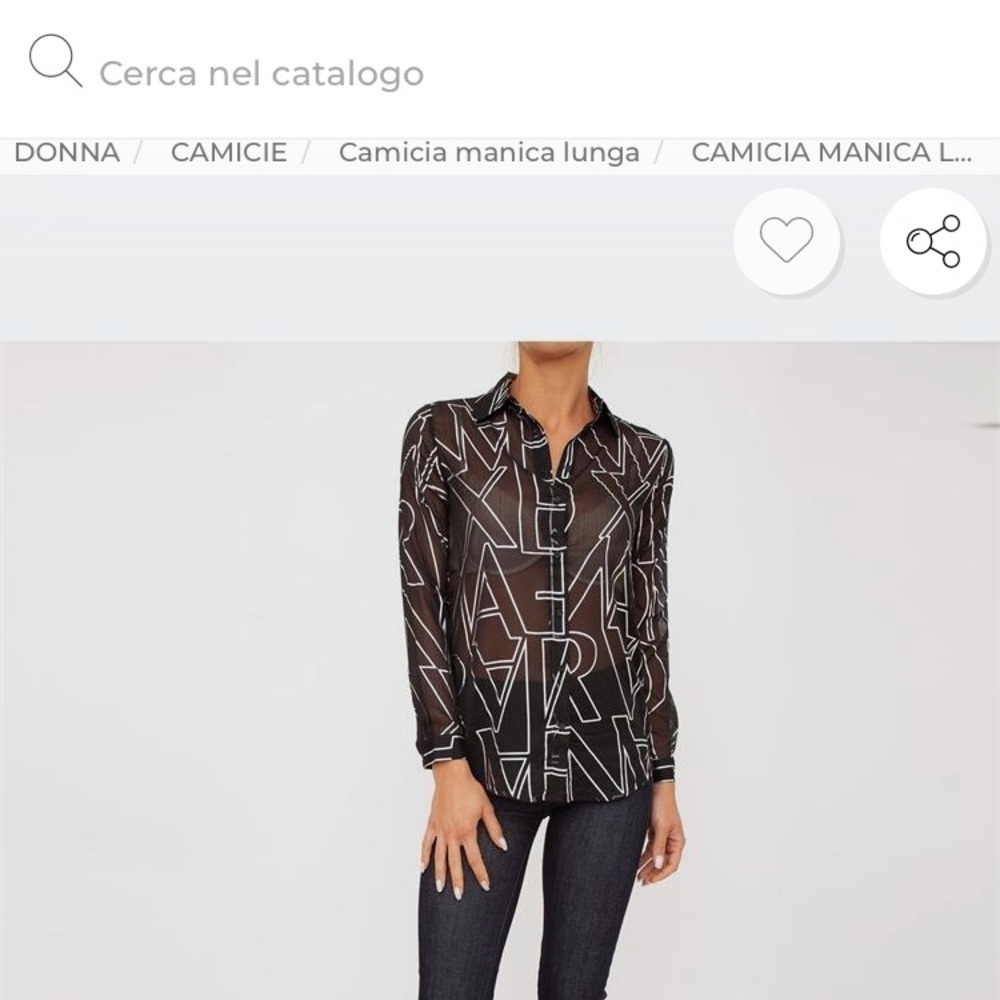 Armani Exchange Black Sheer Button Down Shirt